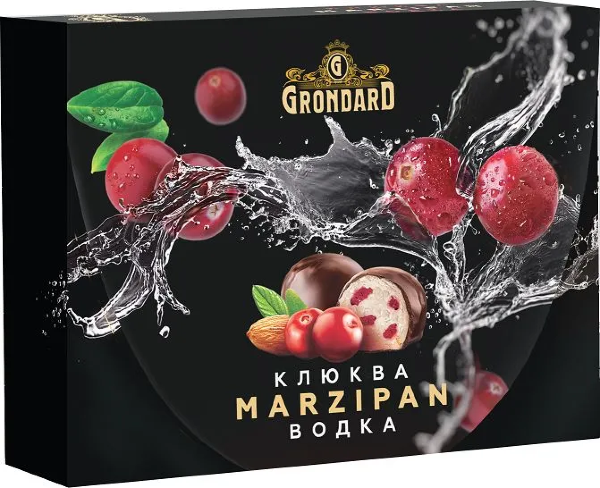 №1 TM Grondard       (10186) Конфеты глазированные Марципановые Клюква и Водка, 98г  в Урус-мартане
