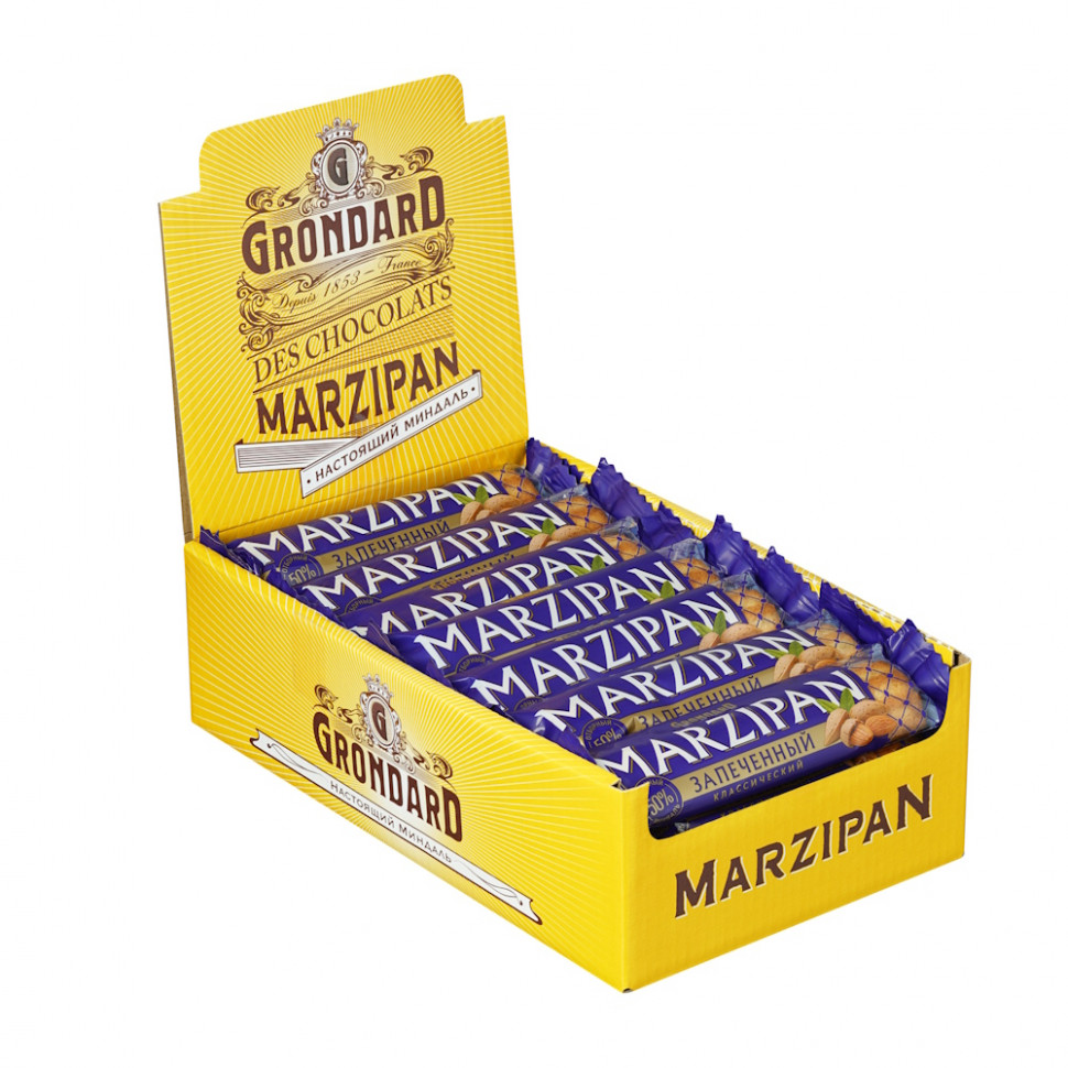  TM Grondard   (11161) Батончики НЕглазированные Марципановые Запечённые, (28шт по 40г)    в Урус-мартане