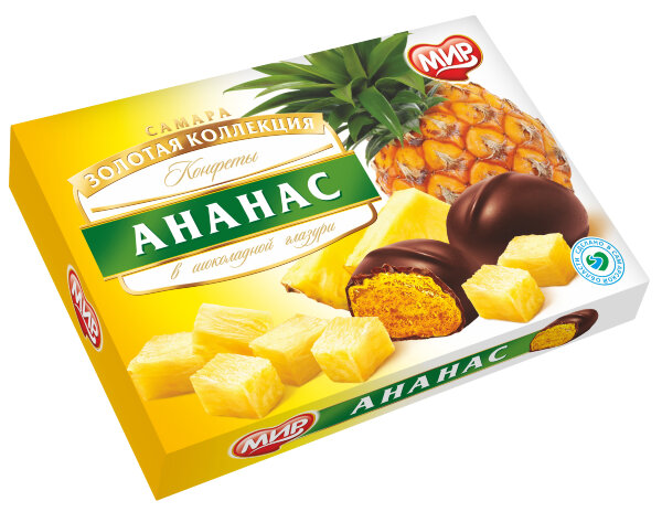 №2 КФ МИР Ананас в шоколадной глазури 160г в Урус-мартане